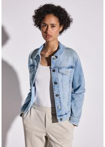 Street One Damen Jeansjackeultra bleached wash, casual, Gr. 44, unifarben, Jeans, 63% Baumwolle, 25% Polyester, 10% Viskose, 2% Elasthan, Jacken, aus