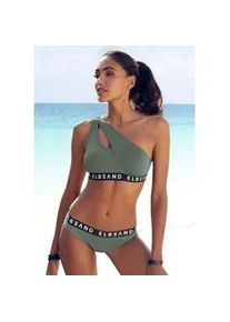 Bustier-Bikini ELBSAND, Damen, Gr. 36, Cup C/D, gr&uuml;n (oliv), Microfaser, unifarben mit Farbeinsatz, Bikini-Sets, mit Markenschriftz&uuml;gen in Kontrastfarbe
