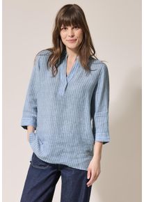 Cecil Damen Klassische Blusechambray forever blau, casual, Gr. S, gestreift, Web, 100% Leinen, Blusen, aus Leinen