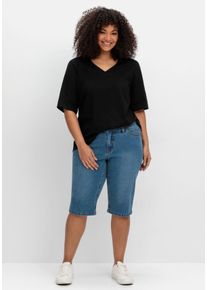 Große Größen Schmale Jeans-Bermuda im Curvy-Schnitt VERENA Gr. 48 blau von sheego für Damen