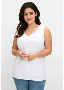 Große Größen Doppellagiges Top mit Herzausschnitt Gr. 42 beige von sheego für Damen