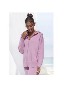 Strickjacke ELBSAND, Damen, Gr. 44/46, rosa, Feinstrick, Obermaterial: 50% Viskose, 28% Polyester, 22% Nylon, meliert, unifarben, bequem h&uuml;ftbedeckend, Strickjacken Strickjacke, aus hochwertigen Strick und eingestricktem Logo, Loungewear, Topseller