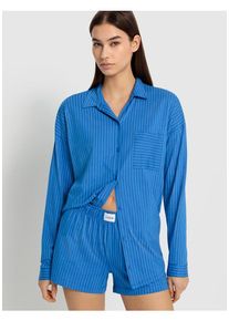 LSCN BY LASCANA Shorty mehrfarbig Gr. 44/46 für Damen. V-Ausschnitt und Markenlabel, Allover-Druck. Oversize. Nachhaltig.