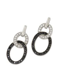 Celesta Silber Ohrringe Silber 925 rhodiniert mit Zirkonia-Steinen weiß und schwarz