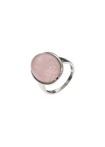 ZEEme Gemstones Ring Silber 925 rhodiniert mit echtem Rosaquarz 20x15mm