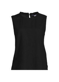 LANDS' END &Auml;rmelloses Top im Leinenmix, Damen,  Schwarz, Leinen/Viskose, by Lands' End