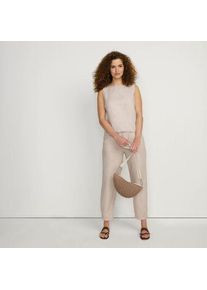 LANDS' END Premium Reinleinen-Barrelhose mit Bundfalten, Damen,  Wei&szlig;, Leinen, by Lands' End