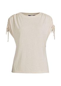 LANDS' END Leinenmix-Shirt mit geraffter Schulter, Damen,  Beige, Leinen/Viskose, by Lands' End