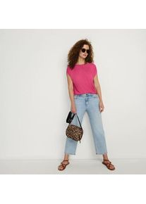 LANDS' END Shirt aus Leinenmix mit U-Boot-Ausschnitt, Damen,  Pink, Leinen/Viskose, by Lands' End