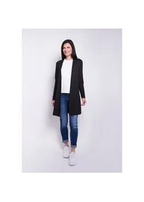 Cardigan Seidel Moden, Damen, Gr. 50, schwarz, Jersey, Obermaterial: 95% Viskose, 5% Elasthan, unifarben, normal h&uuml;ftbedeckend, Rundhals, abgesteppt, Strickjacken, ohne Verschluss und aus Viskose MADE IN GERMANY