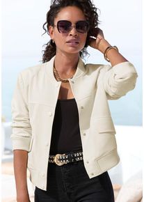 Lascana Bomberjacke beige Gr. 34 für Damen. Figurumspielend. Nachhaltig.