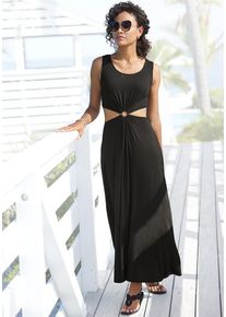 Lascana Maxikleid schwarz Gr. 40 für Damen. Mit Rundhals. Figurumspielend. Nachhaltig.