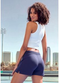 active by Lascana LASCANA ACTIVE Shorts blau Gr. S (36/38) für Damen. Mit Logodruck, Bindeband. Bequem. Nachhaltig.