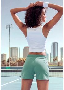 active by Lascana LASCANA ACTIVE Shorts grün Gr. XS (32/34) für Damen. Mit Logodruck, Bindeband. Bequem. Nachhaltig.