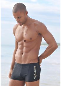 Boxer-Badehose Bench., Herren, Gr. 7, N-Gr, schwarz, Polyamid, unifarben, Badehosen Boxer-Badehose, mit coolem Logo in Tarnfarben-Optik