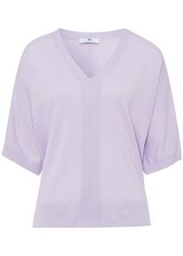 Peter Hahn - V-Pullover im Oversized-Style, lila, Gr. 36 / S - Baumwolle