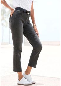 Lascana Ankle-Jeans schwarz Gr. 34 für Damen. Figurbetont. Nachhaltig.