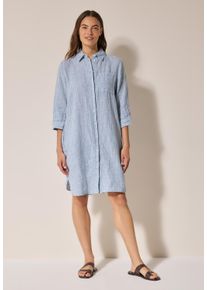 Cecil Damen Sommerkleidchambray forever blau, casual, Gr. XXL, gestreift, Stoff, 100% Leinen, Kleider, aus Leinen