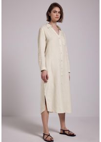 Damen Sommerkleidmoonstone sand, casual, Gr. 34, STREET ONE STUDIO, unifarben, Stoff, 100% Leinen, Kleider, mit Knopfleiste