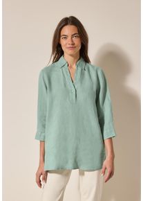 Cecil Damen Klassische Bluseice sage grün, casual, Gr. XL, unifarben, Web, 100% Leinen, Blusen, mit 3/4 Ärmeln