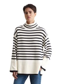 Marc O'Polo MARC O'POLO Damen Strickpullover "mit Streifen-Dessin"striped, creamy weiß, casual, Gr. XS, gestreift, Obermaterial: 100% Baumwolle, Pullover