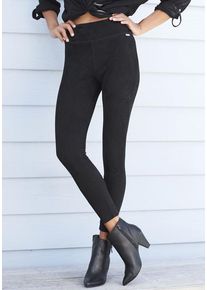 Lascana Leggings schwarz Gr. 32/34 für Damen. Mit Metalllabel. Eng