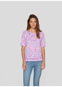 Rabe Damen Rundhalsshirtmandelblüte, casual, Gr. 46, gemustert, Web, Obermaterial: 50% Baumwolle, 50% Viskose, Shirts, mit grafischem Muster