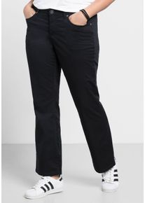 Große Größen Bootcut-Hose aus elastischem Baumwoll-Twill Gr. 40 schwarz von sheego für Damen