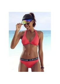 B&uuml;gel-Bikini ELBSAND, Damen, Gr. 44, Cup F, rot, Microfaser, unifarben mit Farbeinsatz, Bikini-Sets B&uuml;gel-Bikini, mit kontrastfarbenen Markenschriftz&uuml;gen