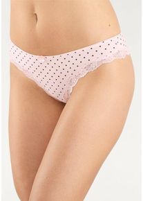 Lascana Brasilslip mehrfarbig Gr. 32/34 für Damen. Mit Schleife, Spitze. Körpernah. Nachhaltig.