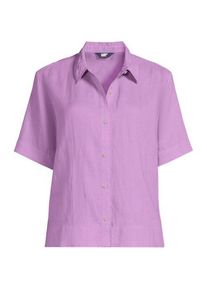 LANDS' END Kurzarm-Leinenhemd, Damen,  Lila, Leinen, by Lands' End