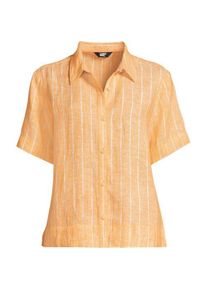 LANDS' END Kurzarm-Leinenhemd, Damen,  Orange, Leinen, by Lands' End