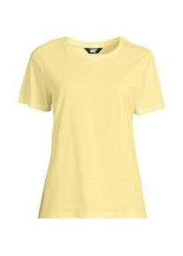 LANDS' END Supima T-Shirt mit Rundhalsausschnitt, Damen,  Gelb, Baumwolle, by Lands' End