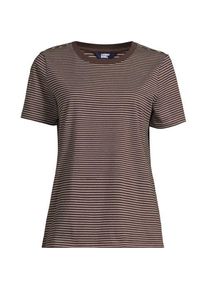 LANDS' END Supima T-Shirt mit Rundhalsausschnitt, Damen,  Braun, Baumwolle, by Lands' End