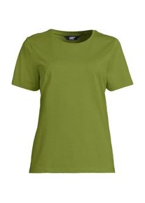 LANDS' END Supima T-Shirt mit Rundhalsausschnitt, Damen,  Gr&uuml;n, Baumwolle, by Lands' End