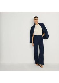 LANDS' END Blazer im Leinenmix, Damen,  Blau, Leinen/Viskose, by Lands' End