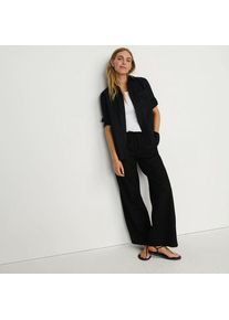 LANDS' END Weite Schlupfhose aus Leinenmix, Damen,  Schwarz, Leinen/Viskose, by Lands' End