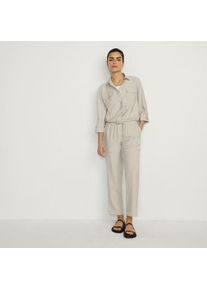 LANDS' END Verk&uuml;rztes Twillhemd mit Kordelzug, Damen,  Beige, Polyester/Viskose, by Lands' End