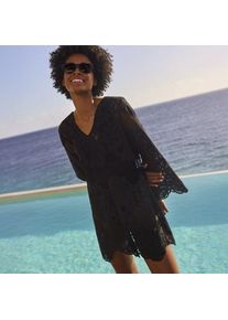 LANDS' END Strandkleid aus Spitze, Damen,  Schwarz, Baumwoll-Mischung/Nylon-Mischung, by Lands' End
