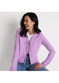 LANDS' END Cardigan aus Leinenmix zum Binden, Damen,  Lila, Baumwolle/Leinen, by Lands' End