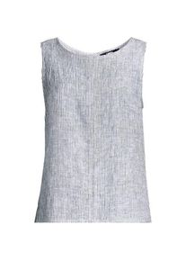 LANDS' END Leinentop mit Knopfleiste am R&uuml;cken, Damen,  Schwarz, Leinen, by Lands' End