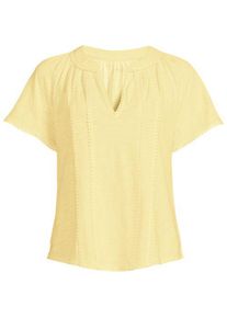 LANDS' END Flammgarn-Shirt mit Tunika-Ausschnitt, Damen,  Gelb, Baumwolle, by Lands' End