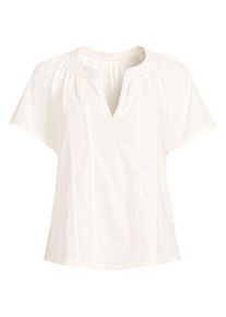LANDS' END Flammgarn-Shirt mit Tunika-Ausschnitt, Damen,  Wei&szlig;, Baumwolle, by Lands' End