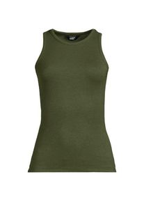 LANDS' END &Auml;rmelloses, geripptes Top, Damen,  Gr&uuml;n, Elasthan/Viskose/Viskose-Mischung, by Lands' End