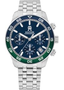 Tommy Hilfiger Herren Chronograph "TH85 CHRONOGRAPH"silberfarben, dunkelblau, Armbanduhren, Quarzuhr, Armbanduhr, Herrenuhr, Edelstahlarmband,