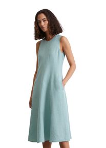 Marc O'Polo MARC O'POLO Damen Midikleid "in A-Linie geschnitten"pure teal, Gr. 40, unifarben, Obermaterial: 100% Leinen; Futter: 100% Baumwolle, Kleider