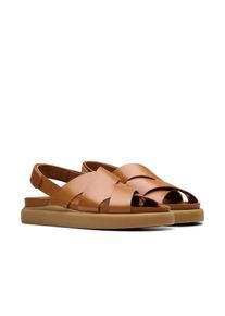Clarks Damen Sandale "Aristella Sun", Gr. 36tan leather, Leder, casual, Schuhe, Sling Sandale, Sommerschuh mit Klettverschluss
