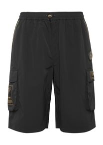 Plein Sport Herren Cargobermudas "Shorts"0294, schwarz, lightgold, Gr. S, Obermaterial: 100% Polyamid, Hosen