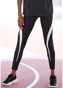 active by Lascana LASCANA ACTIVE Leggings schwarz Gr. XS (32/34) für Damen. Mit Piping, Badge, Logodruck. Figurbetont
