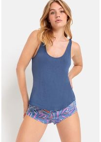 LSCN BY LASCANA Shorty mehrfarbig Gr. 36/38 für Damen. Tiefer Rundhals und Allover-Druck. Loose Fit. Nachhaltig.